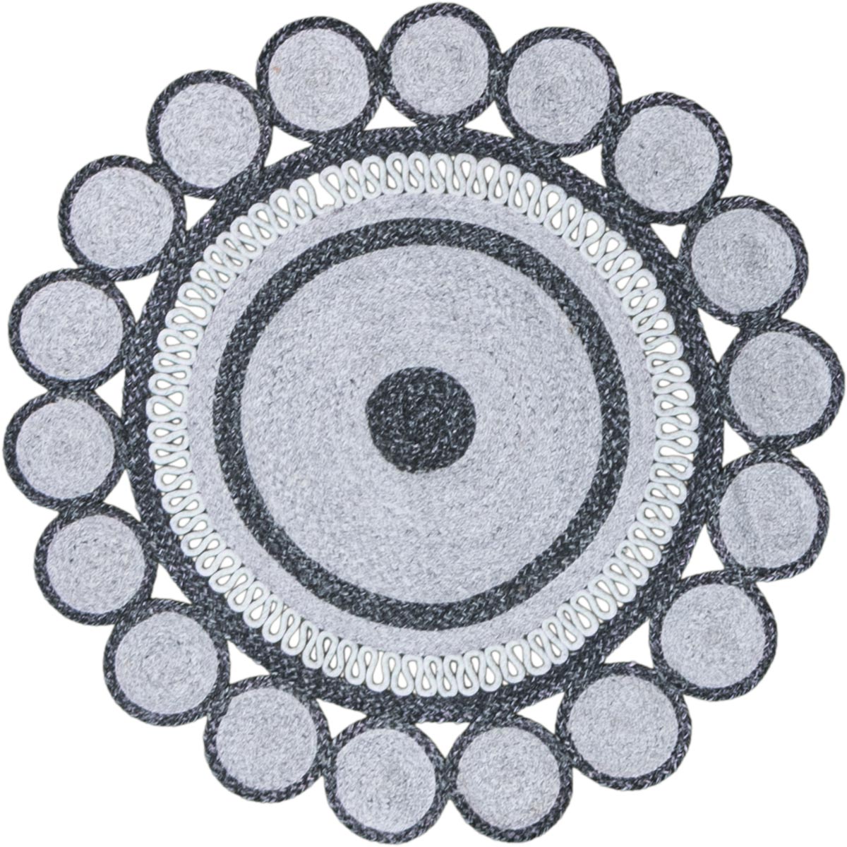 שטיח גרינלנד 05 אפור כהה/אפור עגול | השטיח האדום