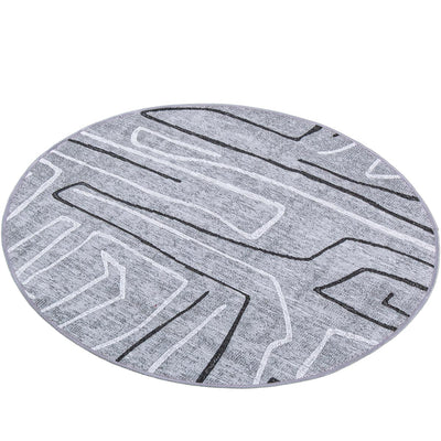 שטיח מרסיי 40 אפור/לבן/שחור עגול | השטיח האדום