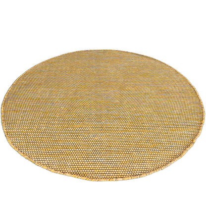 שטיח גפן כותנה 01 צהוב/שחור עגול | השטיח האדום