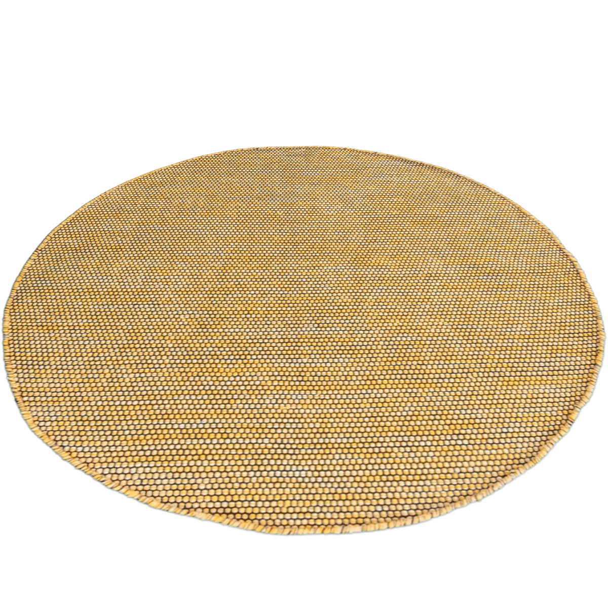 שטיח גפן כותנה 01 צהוב/שחור עגול | השטיח האדום