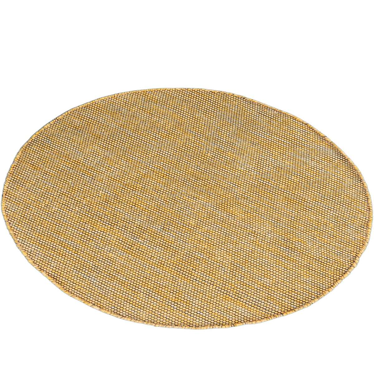 שטיח גפן כותנה 01 צהוב/שחור עגול | השטיח האדום