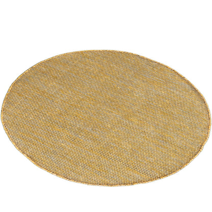 שטיח גפן כותנה 01 צהוב/שחור עגול | השטיח האדום