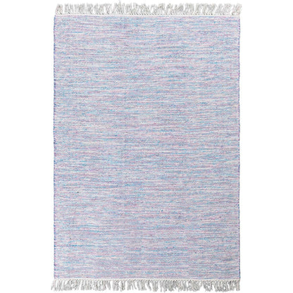 שטיח גפן כותנה 01 לבן/סגול/כחול עם פרנזים | השטיח האדום