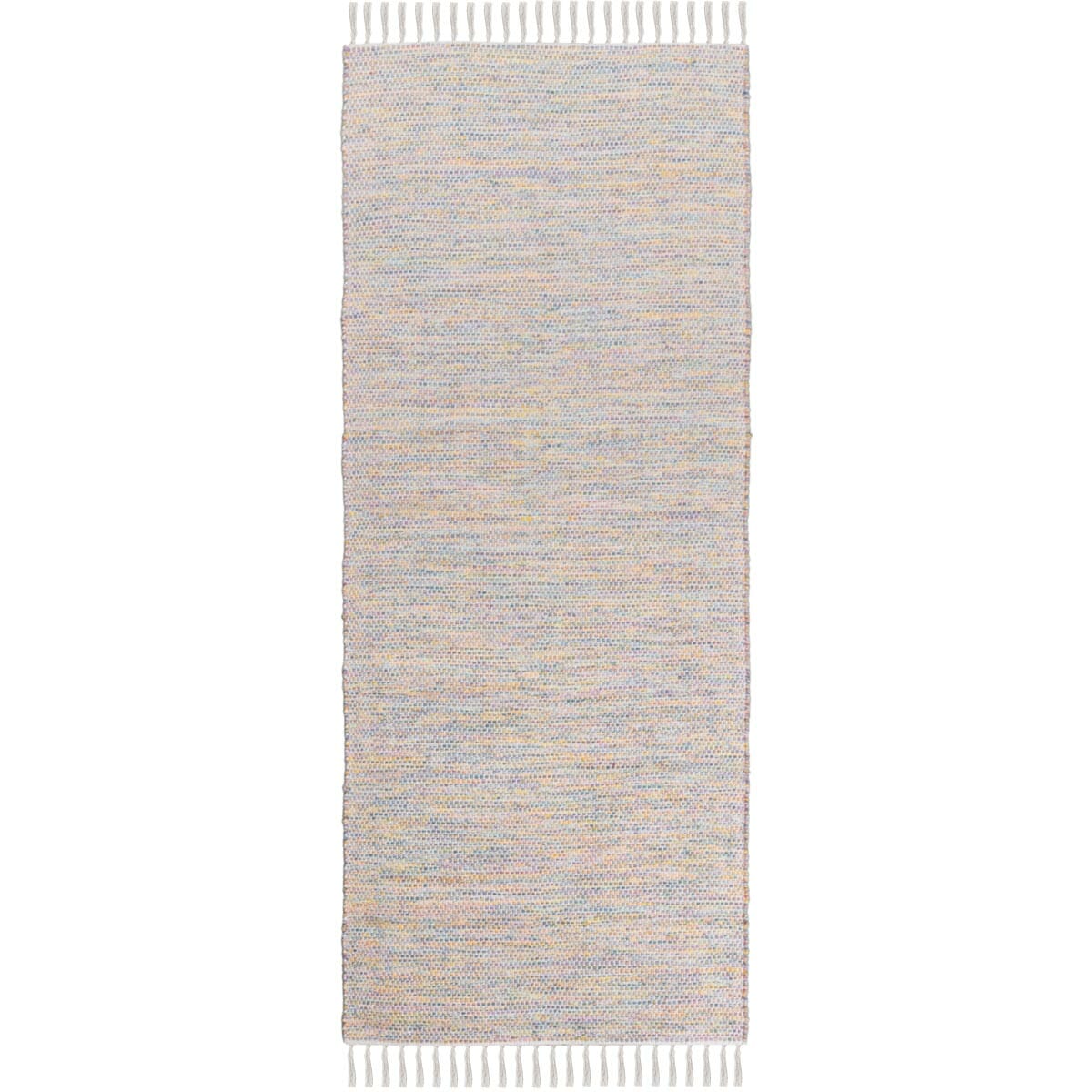 שטיח גפן כותנה 01 צבעוני טבעי ראנר עם פרנזים | השטיח האדום
