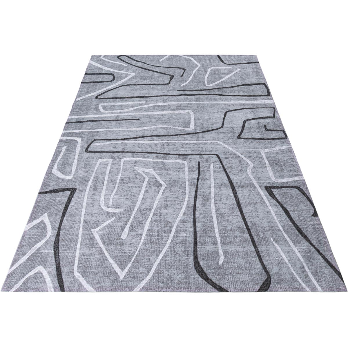 שטיח מרסיי 40 אפור/לבן/שחור | השטיח האדום
