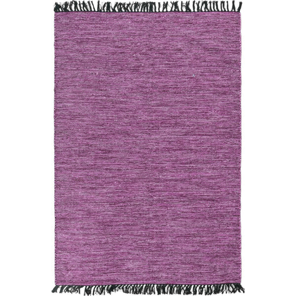 שטיח גפן כותנה 01 סגול/שחור עם פרנזים GEFEN