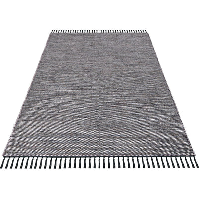 שטיח גפן כותנה 01 אפור כהה עם פרנזים | השטיח האדום