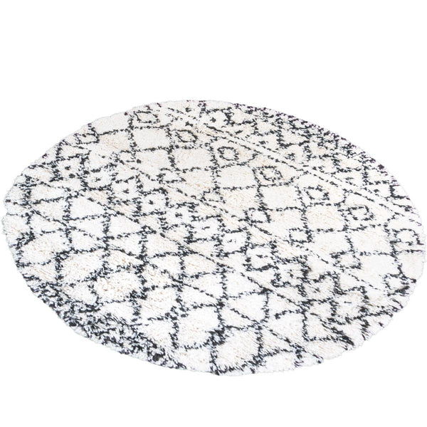 שטיח קזבלנקה 01 לבן/שחור עגול CASABLANCA - hover