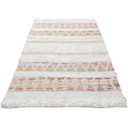 שטיח גפן כותנה 07 לבן/קרם/צבעוני | השטיח האדום