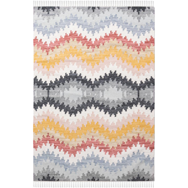 שטיח קילים סקנדינבי 17 צבעוני עם פרנזים KILIM