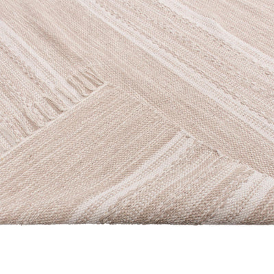 שטיח גפן כותנה 02 בז' עם פרנזים | השטיח האדום