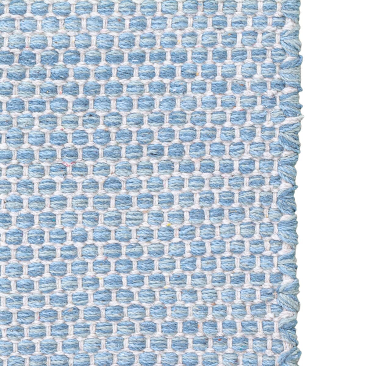 שטיח גפן כותנה 01 כחול ראנר עם פרנזים | השטיח האדום