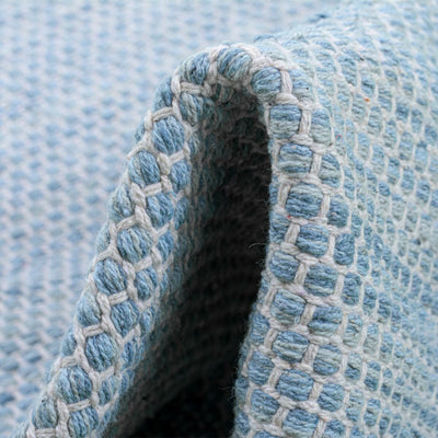 שטיח גפן כותנה 01 כחול ראנר עם פרנזים | השטיח האדום