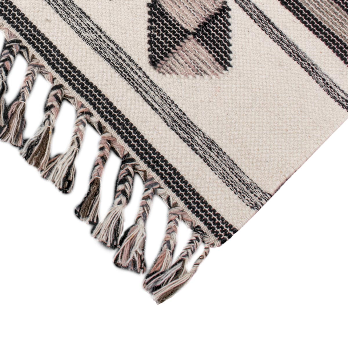 שטיח קילים סקנדינבי 02 ורוד עם פרנזים | השטיח האדום