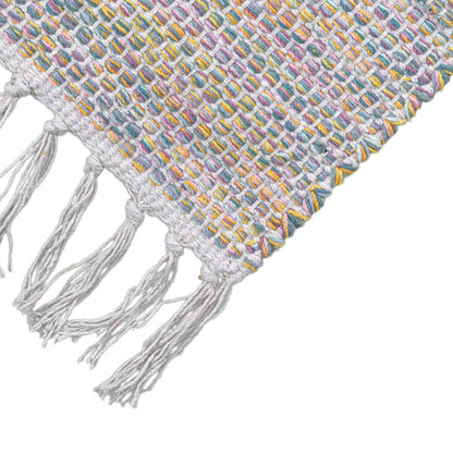 שטיח גפן כותנה 01 צבעוני טבעי ראנר עם פרנזים | השטיח האדום