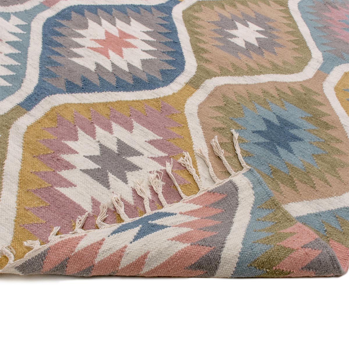 שטיח קילים שיראז 03 צבעוני עם פרנזים | השטיח האדום