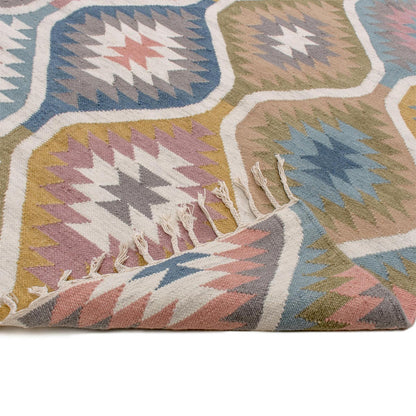 שטיח קילים שיראז 03 צבעוני עם פרנזים | השטיח האדום