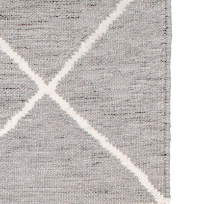 שטיח קילים שוהם 01 אפור בהיר ראנר עם פרנזים | השטיח האדום