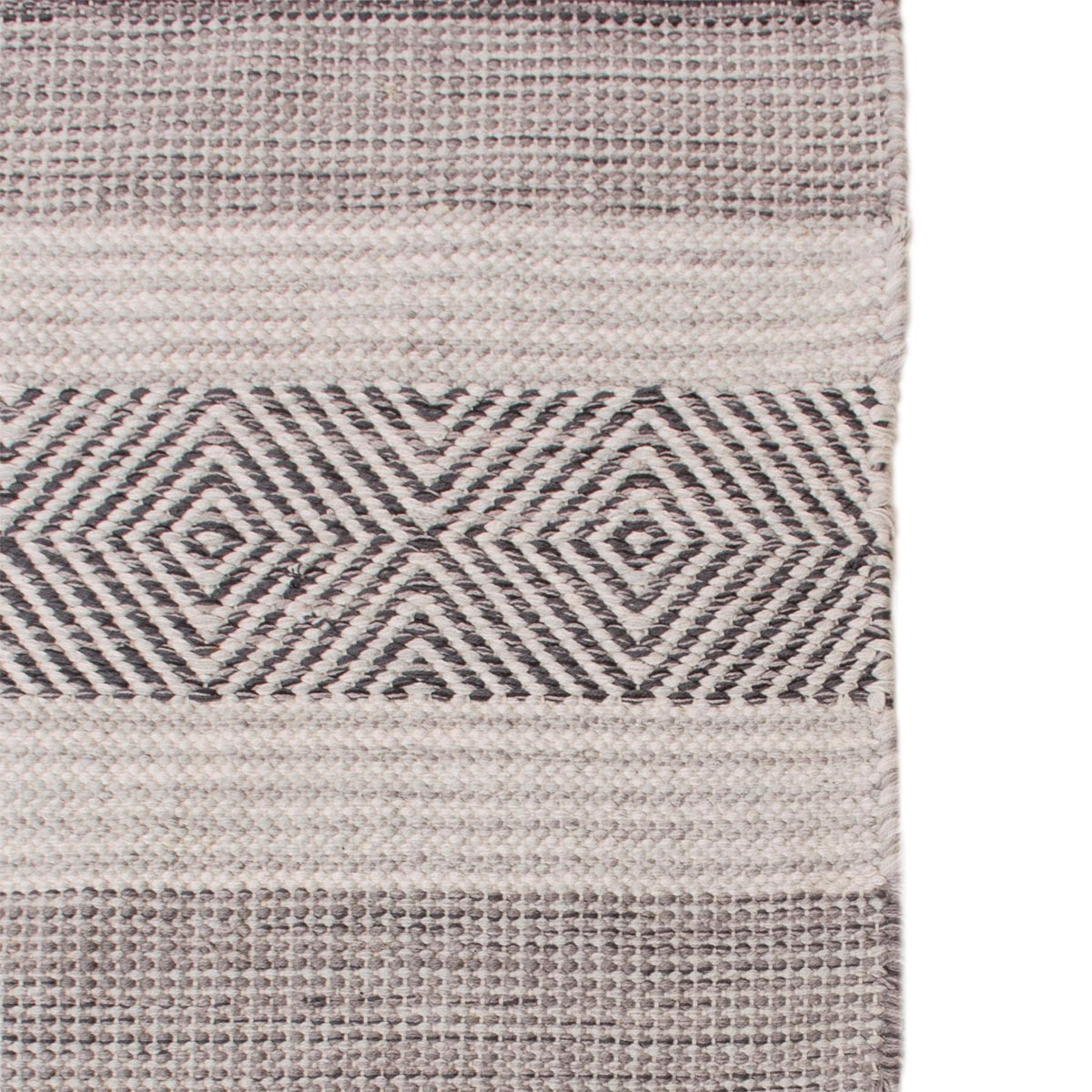 שטיח גפן כותנה 03 אפור עם פרנזים | השטיח האדום