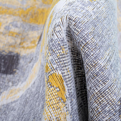 שטיח מרסיי 38 צהוב/אפור עגול | השטיח האדום