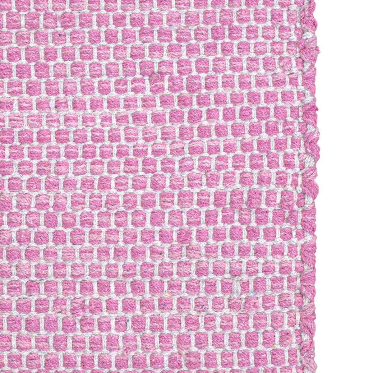 שטיח גפן כותנה 01 ורוד כהה עם פרנזים | השטיח האדום