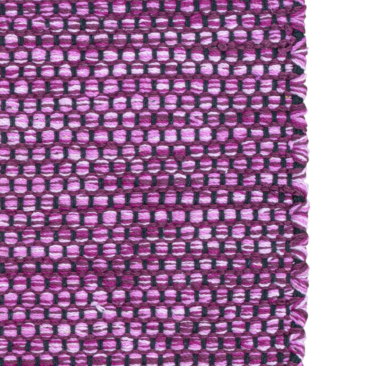 שטיח גפן כותנה 01 סגול/שחור עם פרנזים | השטיח האדום