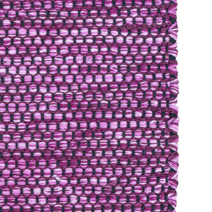 שטיח גפן כותנה 01 סגול/שחור עם פרנזים | השטיח האדום