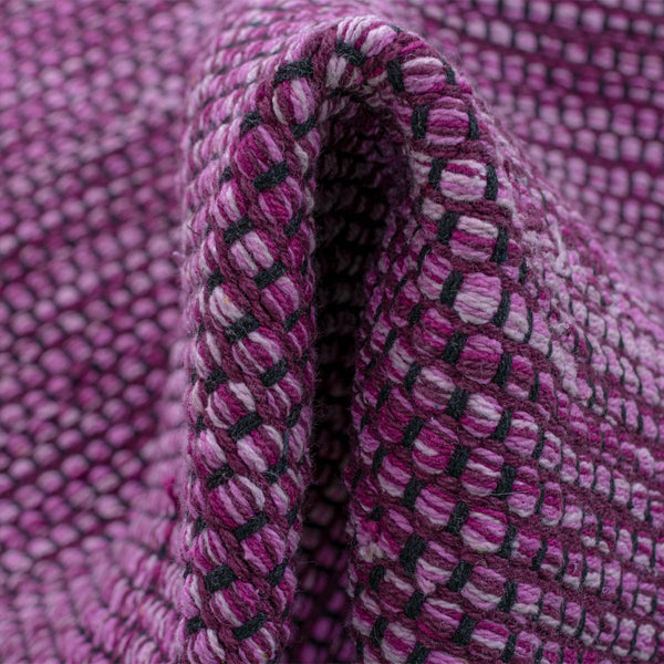 שטיח גפן כותנה 01 סגול/שחור עם פרנזים GEFEN - hover