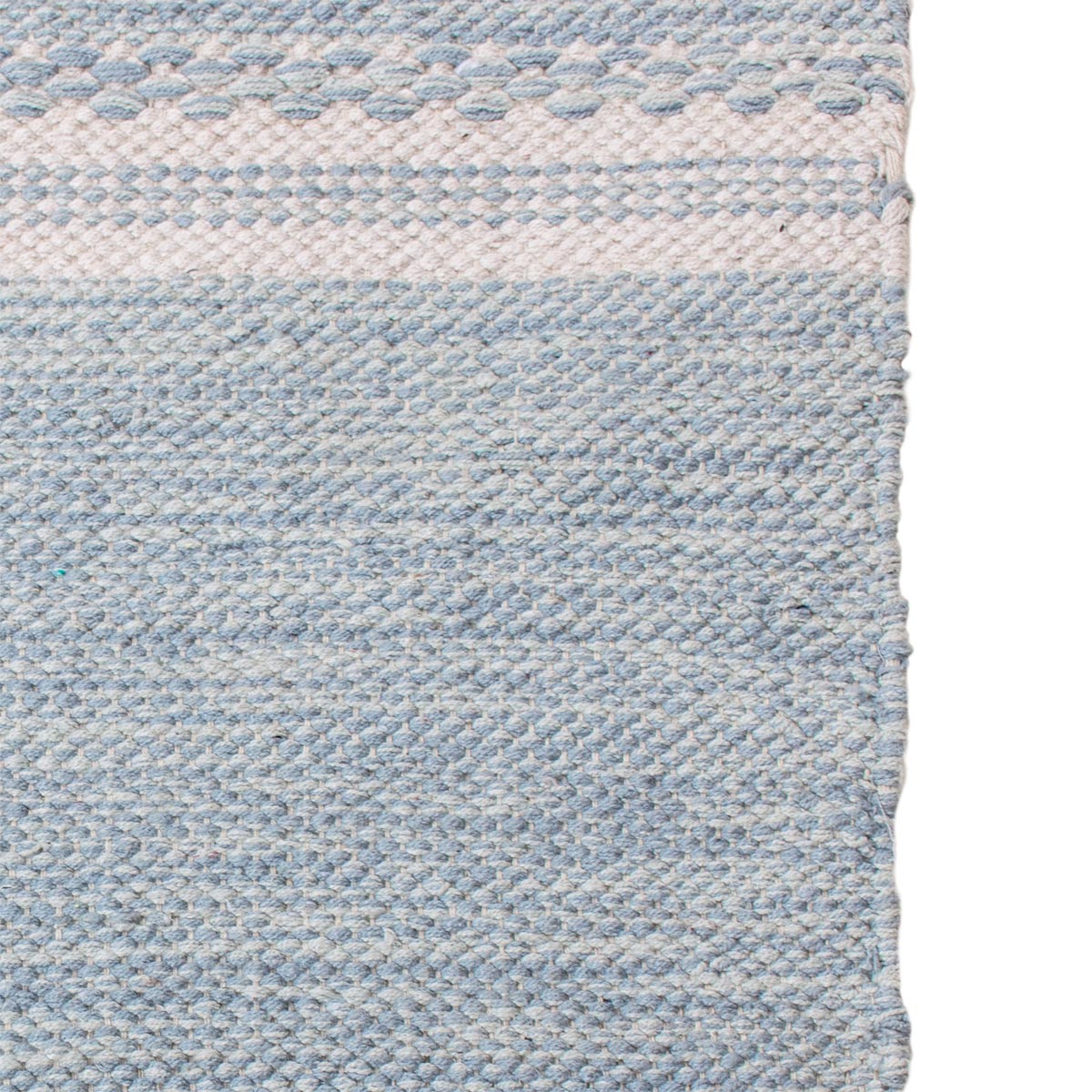 שטיח גפן כותנה 02 תכלת עם פרנזים | השטיח האדום