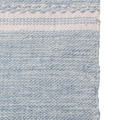 שטיח גפן כותנה 02 תכלת עם פרנזים | השטיח האדום