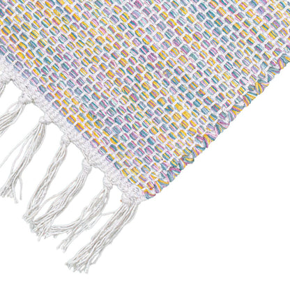 שטיח גפן כותנה 01 צבעוני טבעי עם פרנזים | השטיח האדום