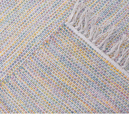 שטיח גפן כותנה 01 צבעוני טבעי עם פרנזים | השטיח האדום