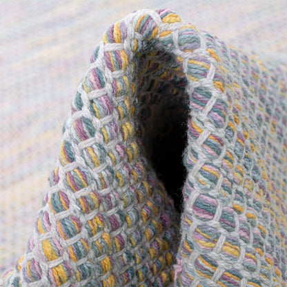 שטיח גפן כותנה 01 צבעוני טבעי עם פרנזים | השטיח האדום