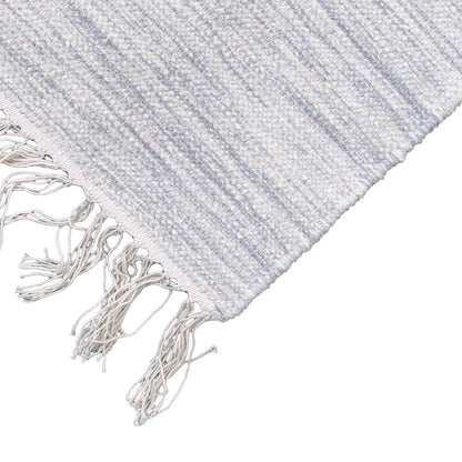 שטיח קילים סקנדינבי 18 כחול/ורוד/אפור עם פרנזים | השטיח האדום