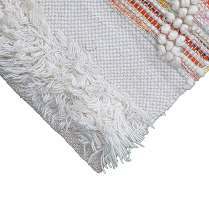 שטיח גפן כותנה 07 לבן/קרם/צבעוני | השטיח האדום