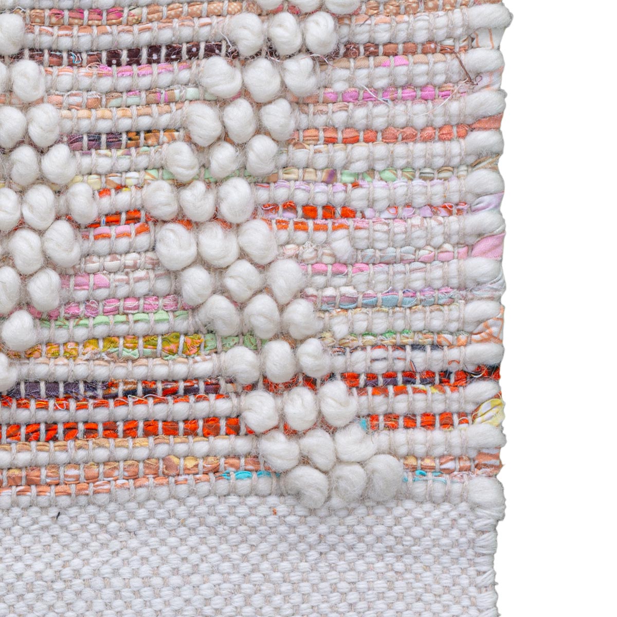 שטיח גפן כותנה 07 לבן/קרם/צבעוני | השטיח האדום