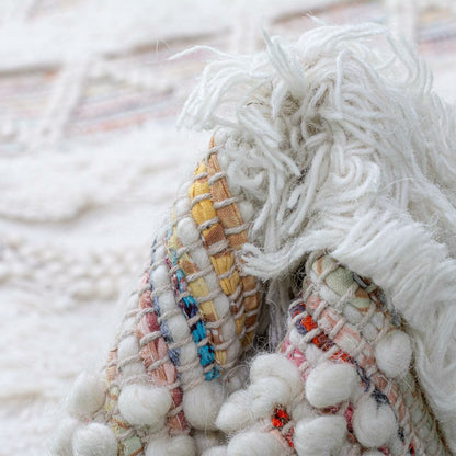 שטיח גפן כותנה 07 לבן/קרם/צבעוני | השטיח האדום