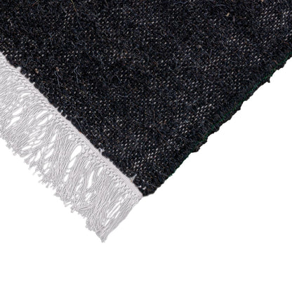 שטיח קילים סקנדינבי 19 כחול/צהוב/אפור עם פרנזים | השטיח האדום