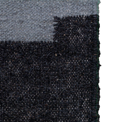 שטיח קילים סקנדינבי 19 כחול/צהוב/אפור עם פרנזים | השטיח האדום