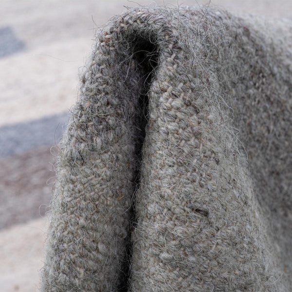 שטיח קילים סקנדינבי 19 כחול/צהוב/אפור עם פרנזים KILIM - hover