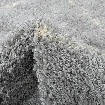 שטיח שאגי מרקש 07 אפור/קרם עגול | השטיח האדום