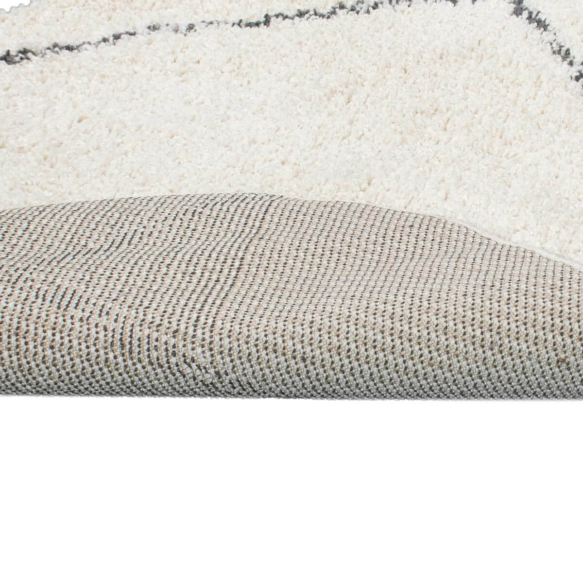 שטיח שאגי מרקש 05 קרם/שחור עגול | השטיח האדום
