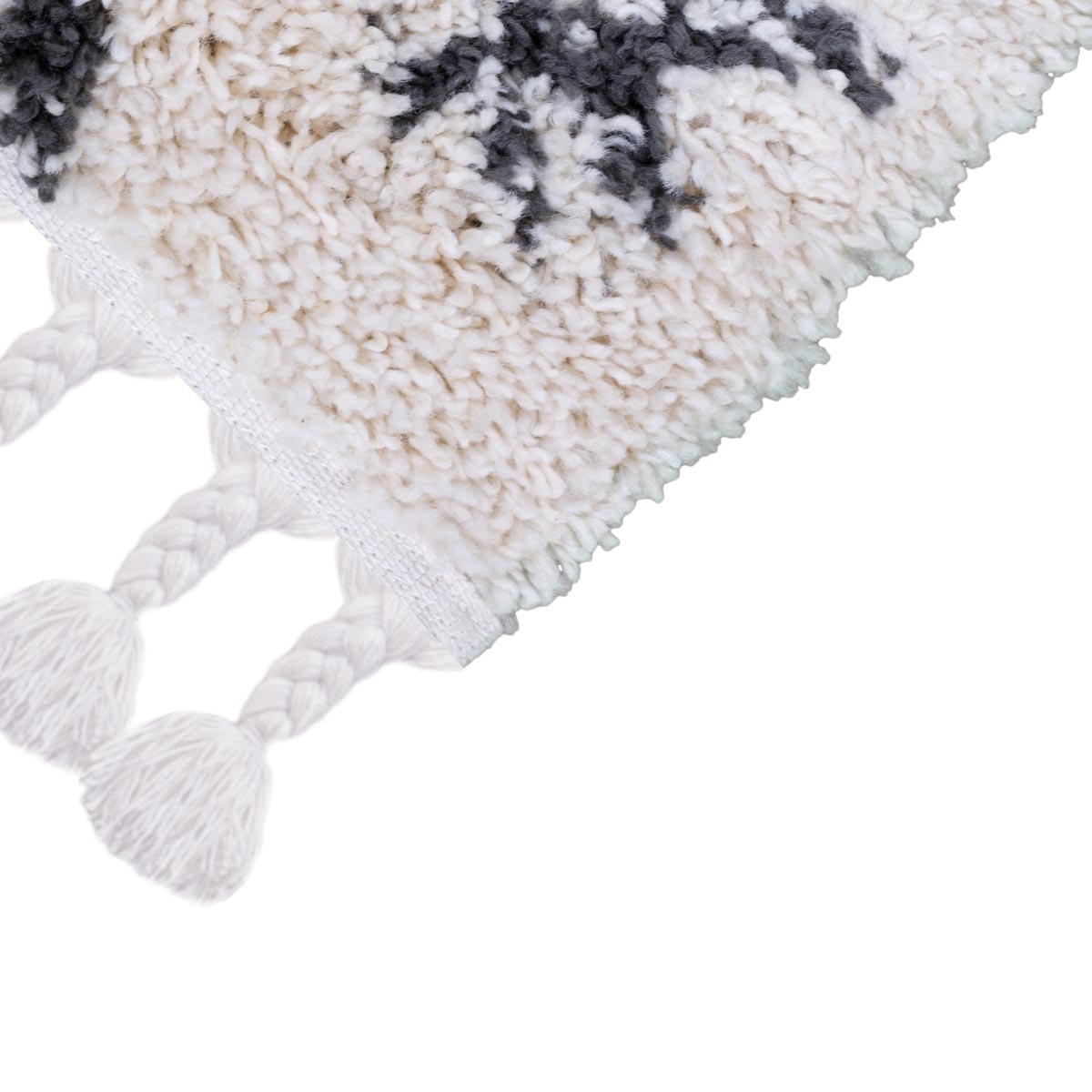 שטיח שאגי מרקש 09 קרם/שחור ראנר עם פרנזים | השטיח האדום