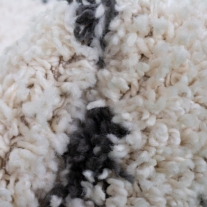 שטיח שאגי מרקש 09 קרם/שחור ראנר עם פרנזים | השטיח האדום