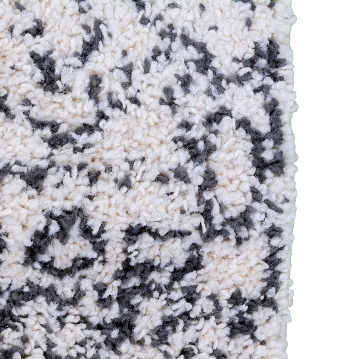 שטיח שאגי מרקש 09 קרם/שחור עם פרנזים | השטיח האדום