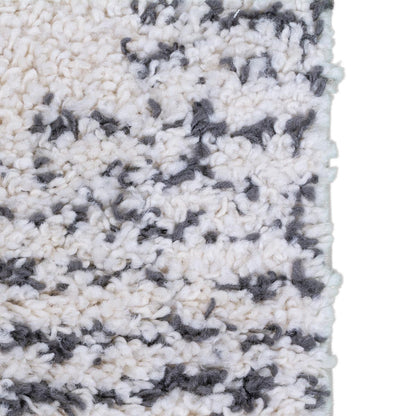 שטיח שאגי מרקש 10 קרם/שחור עם פרנזים | השטיח האדום