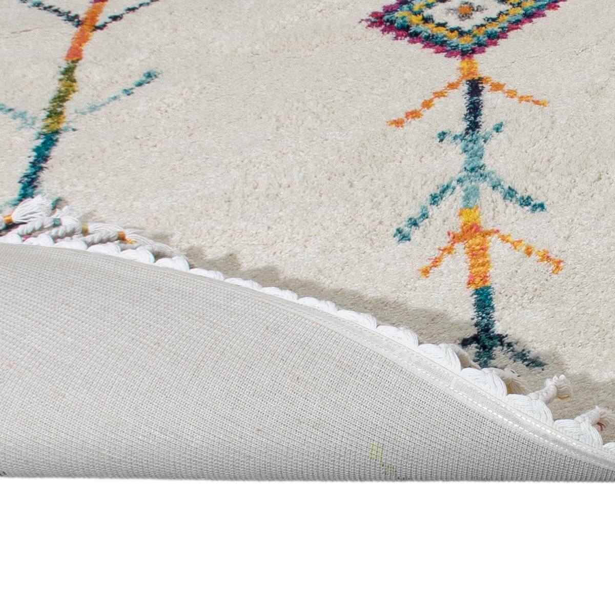 שטיח מיקונוס 01 קרם עם פרנזים | השטיח האדום