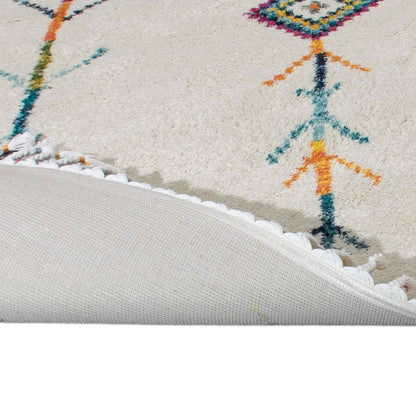 שטיח מיקונוס 01 קרם עם פרנזים | השטיח האדום