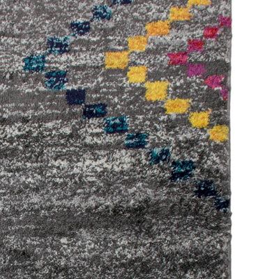 שטיח מיקונוס 02 אפור עם פרנזים | השטיח האדום