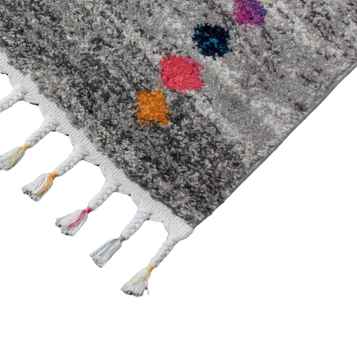 שטיח מיקונוס 03 אפור ראנר עם פרנזים | השטיח האדום